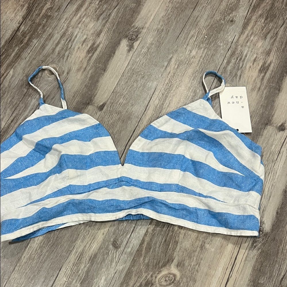 a new day Blue and White Camisole